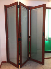 Interior aluminium cheap folding glass door with inside blinds for house on China WDMA