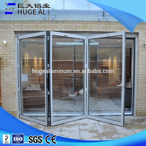 Interior bifold door glass folding door tempered glass sliding door for living room on China WDMA