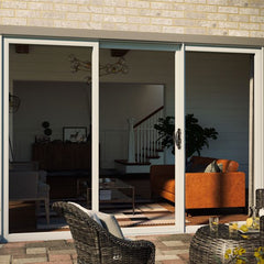 Interior white 3 panel sliding patio door price with bronze hardware on China WDMA