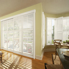 Interior wooden door window plantation shutter with blinds on China WDMA