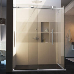 Kinmade Stainless Steel Frameless Glass Sliding Shower doors Bathroom Screen on China WDMA