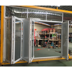 Laminated glass waterproof folding door philippines with blinds inside on China WDMA