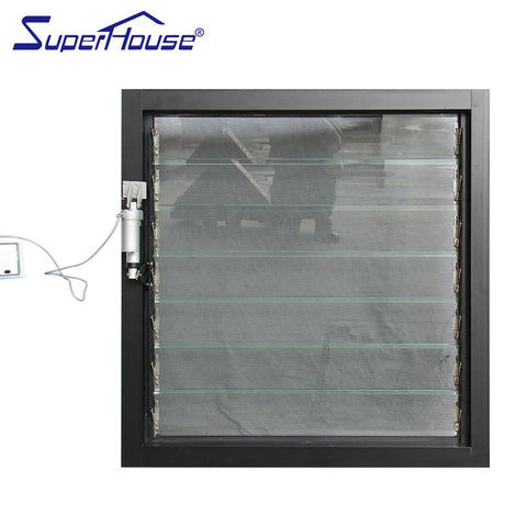 Large size Electric aluminium frame adjustable glass louvre window for sale on China WDMA