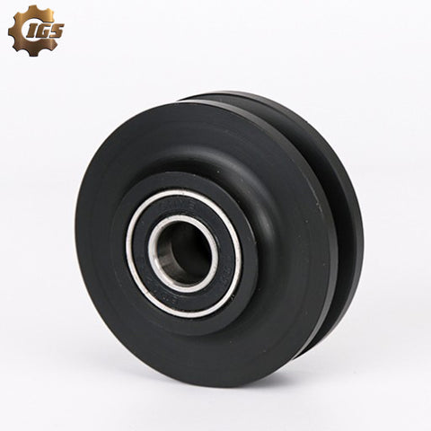 Low noise American 76mm barn door crane rail pulley Plastic track pulley wheel for sliding door on China WDMA
