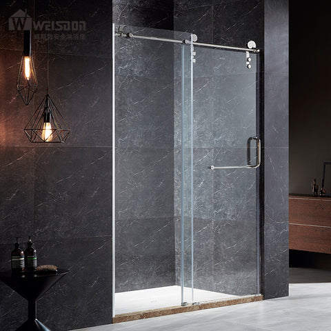 Luxurious and good quality frameless sliding glass bathroom shower door on China WDMA