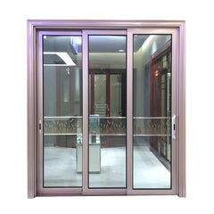 Luxury heavy duty double glazing 3 panel 4 panel triple tracks Thailand aluminum sliding glass door on China WDMA