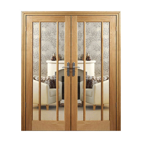 Luxury type solid timber wood glass door on China WDMA