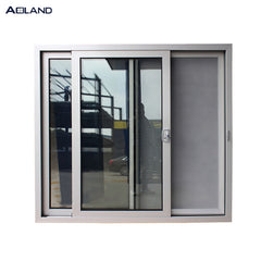 Metal commercial sliding door double glazed with security mesh for exterior area on China WDMA