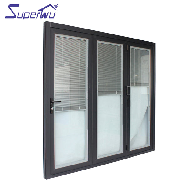 Miami-Dade County Approved Hurricane Certification Built-in shutter aluminium frame folding door for living room on China WDMA