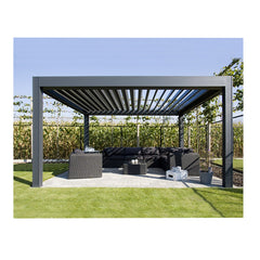 Modern Backyard Roof Terrace Garden Waterproof Alluminio Automatico Custom Bioclimatic Aluminium Pergola on China WDMA
