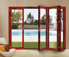 Modern Glass Concertina French Aluminum Front Folding Door for hotel and villa on China WDMA