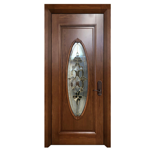 Modern Mideast House Interior Design PVC MDF Inserts Oval Glass Entry Door For Sale on China WDMA