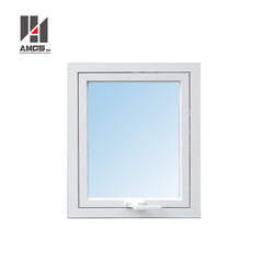 Modern Simple Design Aluminium Hinge Window s, water sound storm proof Frosted Tempered Glass Top Hung Aluminum Window on China WDMA