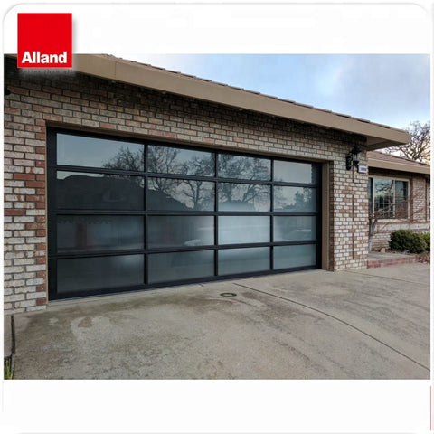 Modern style automatic sectional glass garage door for home building on China WDMA
