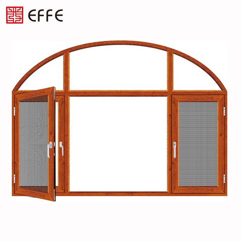 New Model Thermal Break Double Swing Aluminum Frame Casement Anti-theft Glass Windows with Blinds Mosquito Net Grill Design on China WDMA