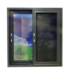 New design double glazed slide aluminium frame sliding frosted glass window with mosquito net on China WDMA