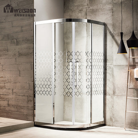 New design stainless steel frame walk-in sliding glass shower door on China WDMA