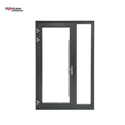 New design supplier exterior colored residential unequal aluminium glass double entry entrance front doors on China WDMA