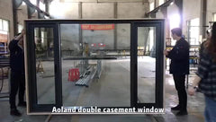 Australia standard double open casement window with timber reveal design on China WDMA