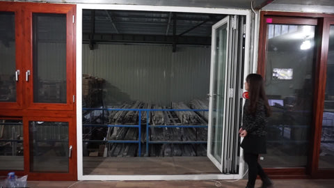 AS2047 European Style Aluminum Terrace Anti-Theft Shatterproof Glass Folding Door For Restaurant on China WDMA