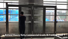 Aluminium hurricane impact bi-folding entyry doors with fluorocarbon coating on China WDMA