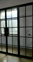 WDMA Left Open Inside Carbon Steel Steel-framed Hinged Swing Glass Doors