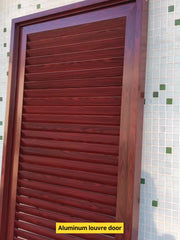 Factory Price Wood Color Aluminium Swing Louver Door on China WDMA