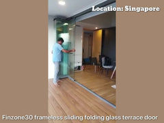 remarkable folding sliding glass door frameless glazing used for sunroom patio terrace partition wall on China WDMA