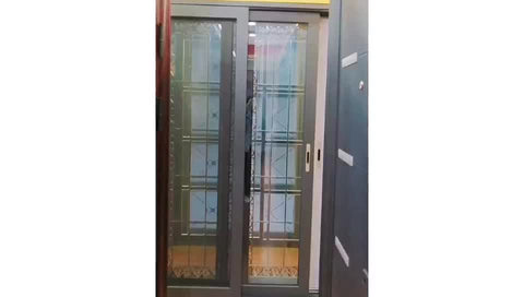 Interior Commercial Waterproof Dark Greys Size Exterior Security Fly Screen Tempered Glass Sliding Door With Trickle Vent on China WDMA