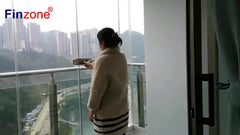 stylish frameless glass folding sliding balcony glazing door with adjustment top track on China WDMA on China WDMA