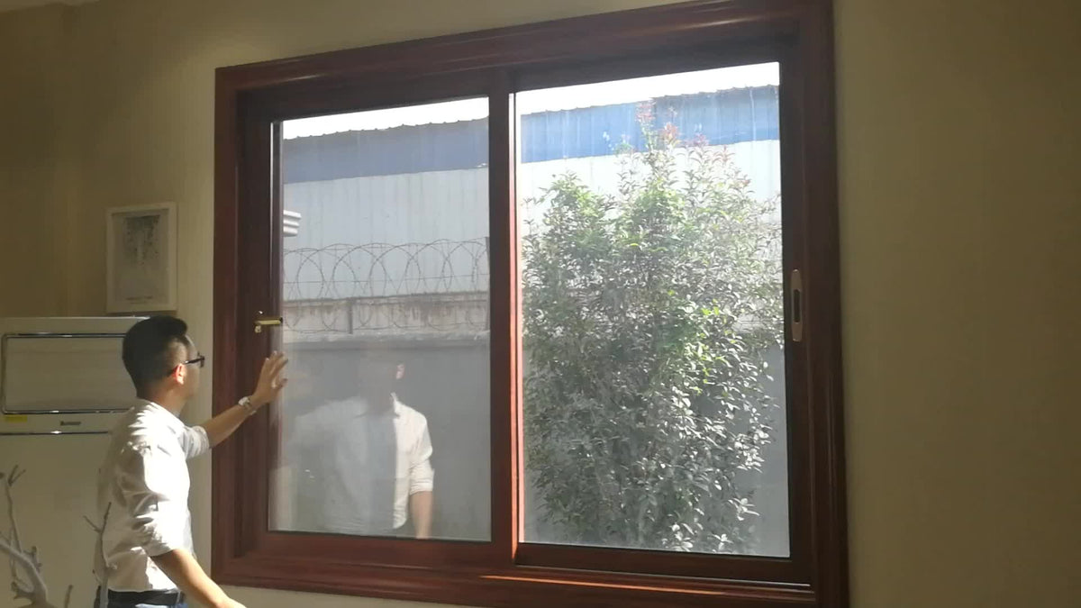Aluminum Window Frame Champagne Color Sliding Windows Triple Double Gl ...