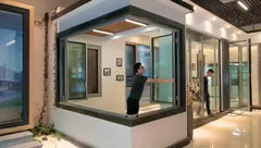 L Shaped Aluminium Sliding Balcony Window Door Folding Double Glazed For Home on China WDMA