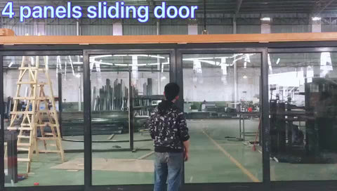 Aluminum tempered glass jalousie storm sliding door on China WDMA