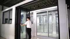 Australia AS2047 standard double glass economic sliding and folding door mechanism with blinds inside on China WDMA