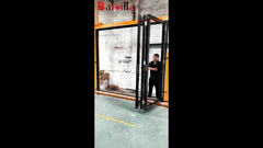 aluminium glass folding or bi fold interior doors system frame with frosted glass inserts on China WDMA