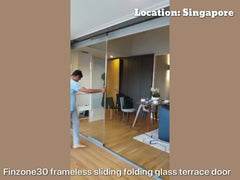 elegant acoust frameless folding glass door sliding glass curtain commercial glass shop door price in india on China WDMA