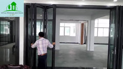 aluminum frame tempered glass bifold door bi fold screen door on China WDMA