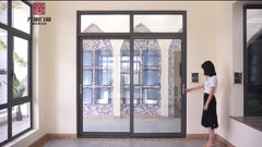 Stylish interior kitchen aluminum sliding glass door with blinds on China WDMA