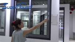 Superhouse aluminium frame sliding glass window aluminum with security mesh