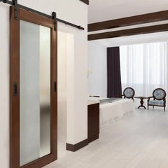 New Design Hotel Glass Wood Framed Sliding Glass Door/Mirrored Barn Door with Sliding Door Glass Hardware Kit on China WDMA