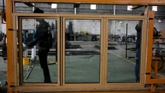 Patio garden exterior aluminum frame double glass bifold/bi-fold/bifolding doors on China WDMA