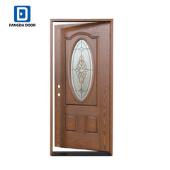 Oak Single entry Door, flat lite 3 panel fiberglass door on China WDMA