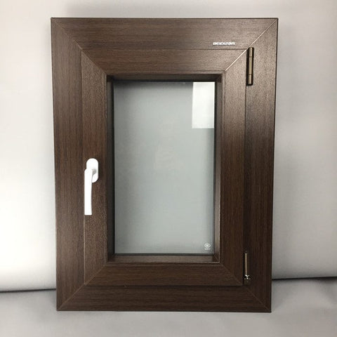 PVC Brown Tilt and Turn Window and Fixed Window, Vinyl Doors and Windows on China WDMA