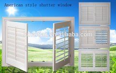 PVC Material shutter louver and blade double glass, built in shutter windows with steel net on China WDMA
