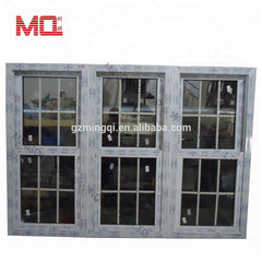 PVC vertical sliding window with grid upvc double hung window grill design on China WDMA