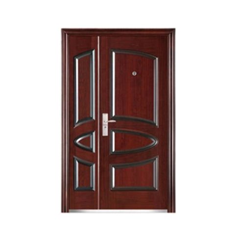 Painting Coating Metal Door Frame Chinese Mother and Son Steel Door on China WDMA