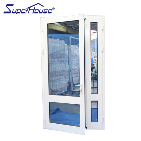 Pear white color aluminium swing french doors mom and son doors on China WDMA