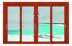 Powder Coated or Wood Grain Color Aluminum French Sliding Door on China WDMA