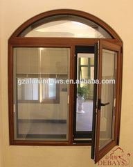 Powder coated aluminum frame double glass side hung window with built in louvers on China WDMA