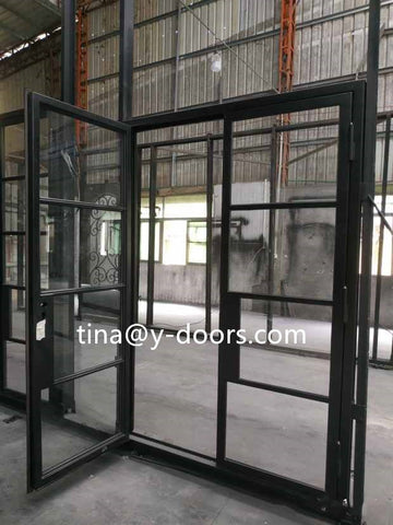 Powder coated sliding iron french door interior design house used on China WDMA